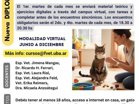 Diplomatura en Entrenamiento Felino en Veterinaria de la UBA