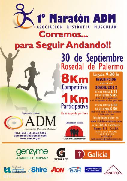 Encuentro : 1� CARRERA ASOCIACI�N DISTROFIA MUSCULAR - VEN� A CORRER 8K o CAMINAR 1K