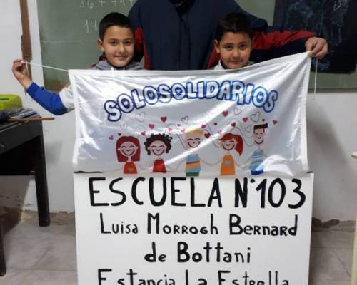 El cartel que preparó Ale para el colegio.  :Encuentro Grupal Visita a ahijados y Hogar de menores en Entre Rios