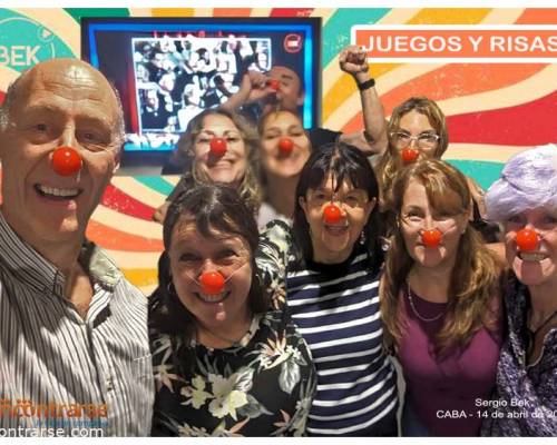 Mi nariz de payaso es natural, pero me puse otra para la foto. :Encuentro Grupal JUEGOS Y RISAS